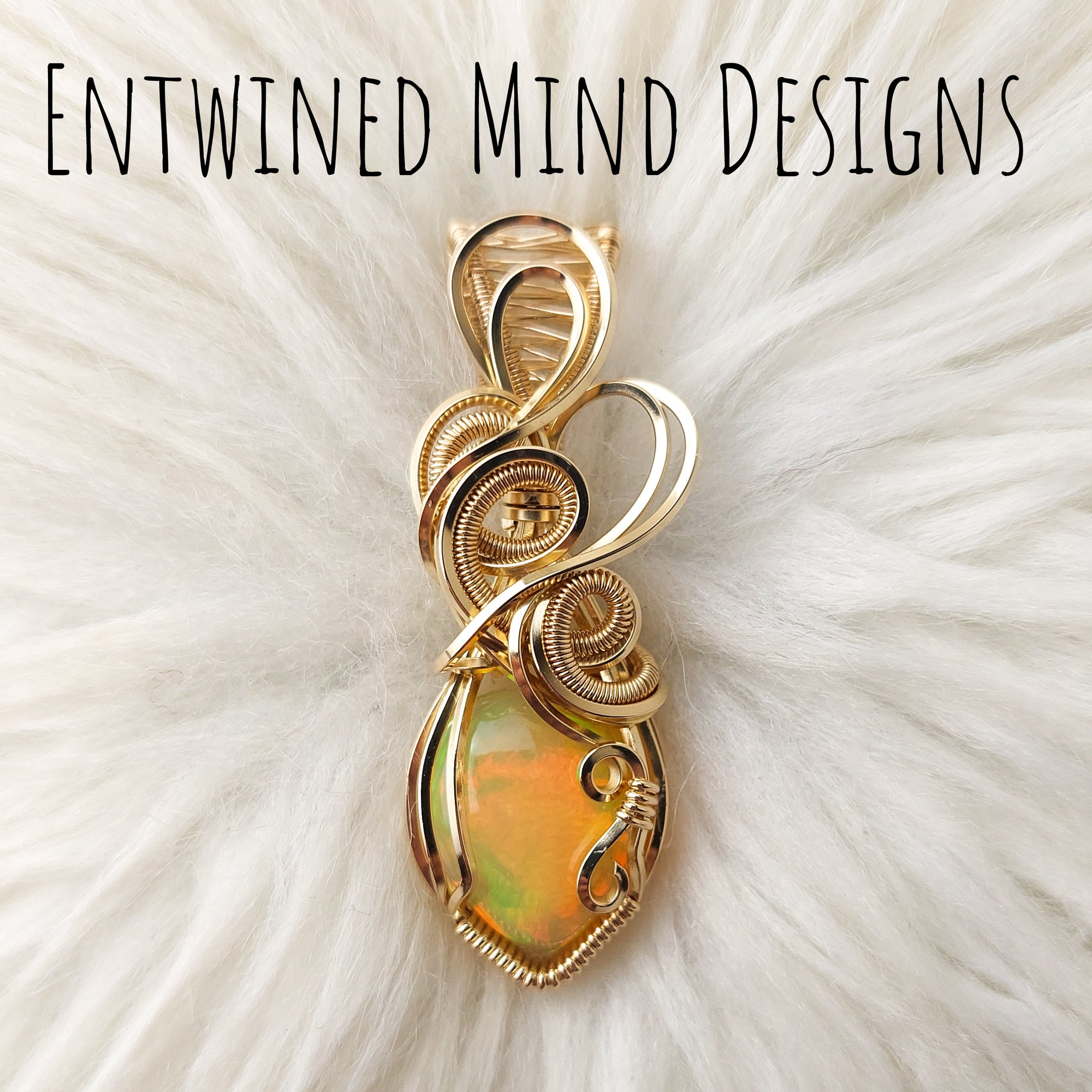 15ct Natural Ethiopian Opal 14k Gold Filled Statement Pendant