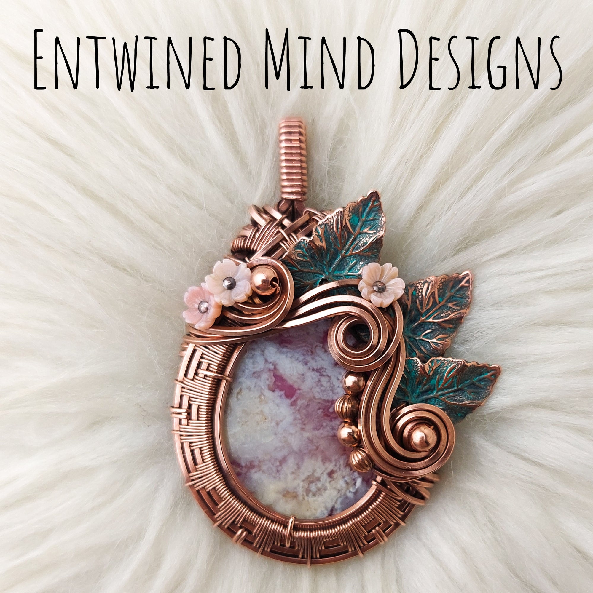 Graveyard Point Plume Agate Doublet Statement Pendant In Copper