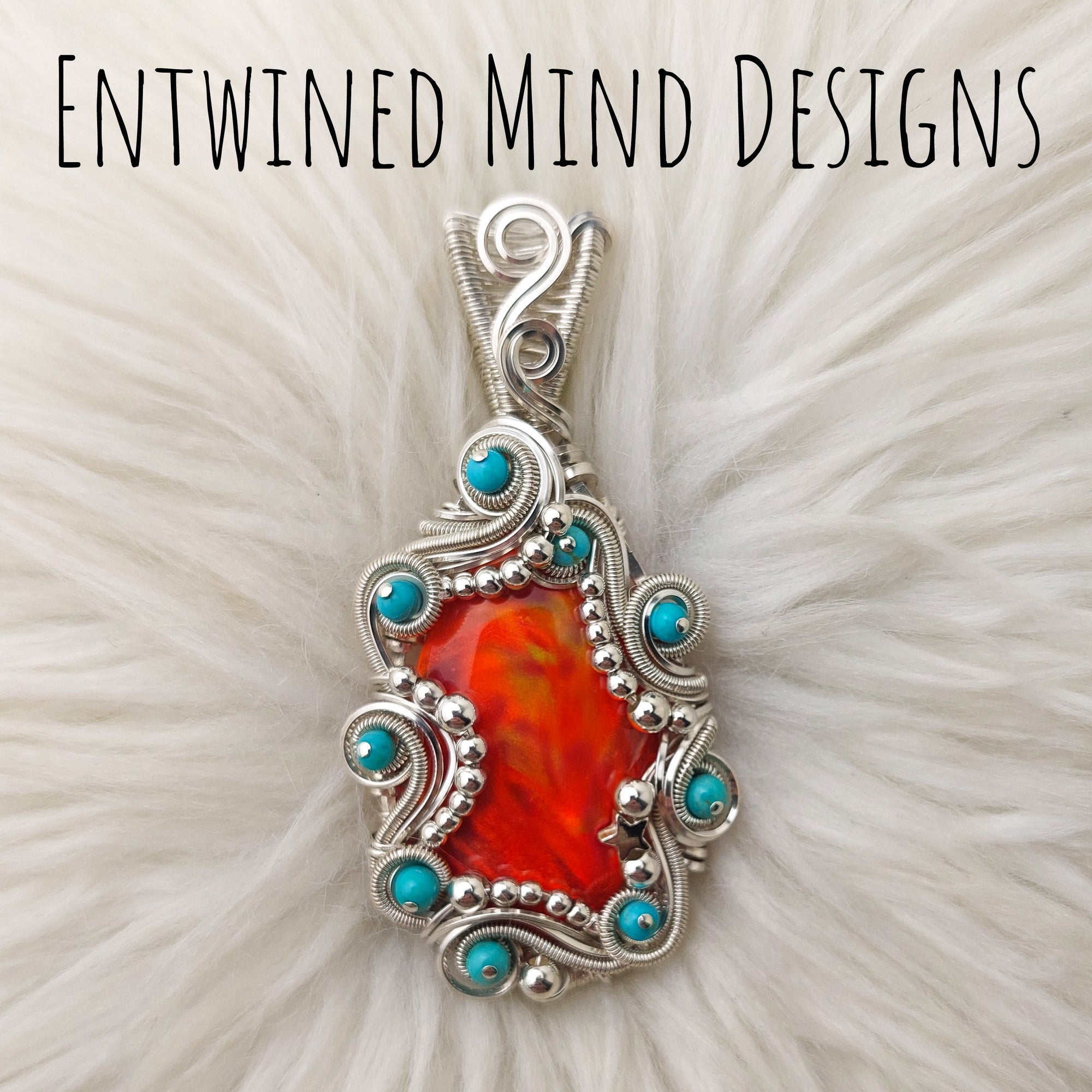 Artisan Cut Red Aurora Opal Statement Pendant In Sterling Silver