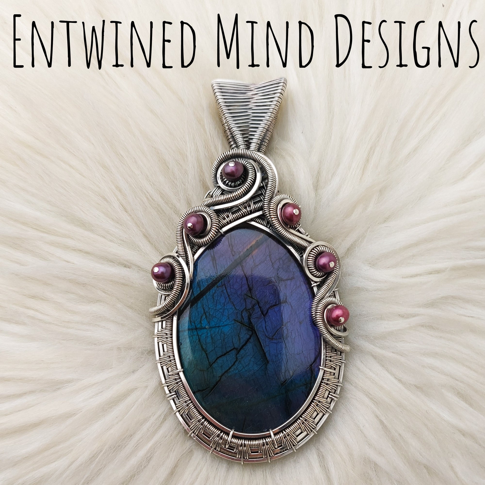 "Passion" Large Amazing Purple Flash Labradorite Sterling Silver Statement Pendant