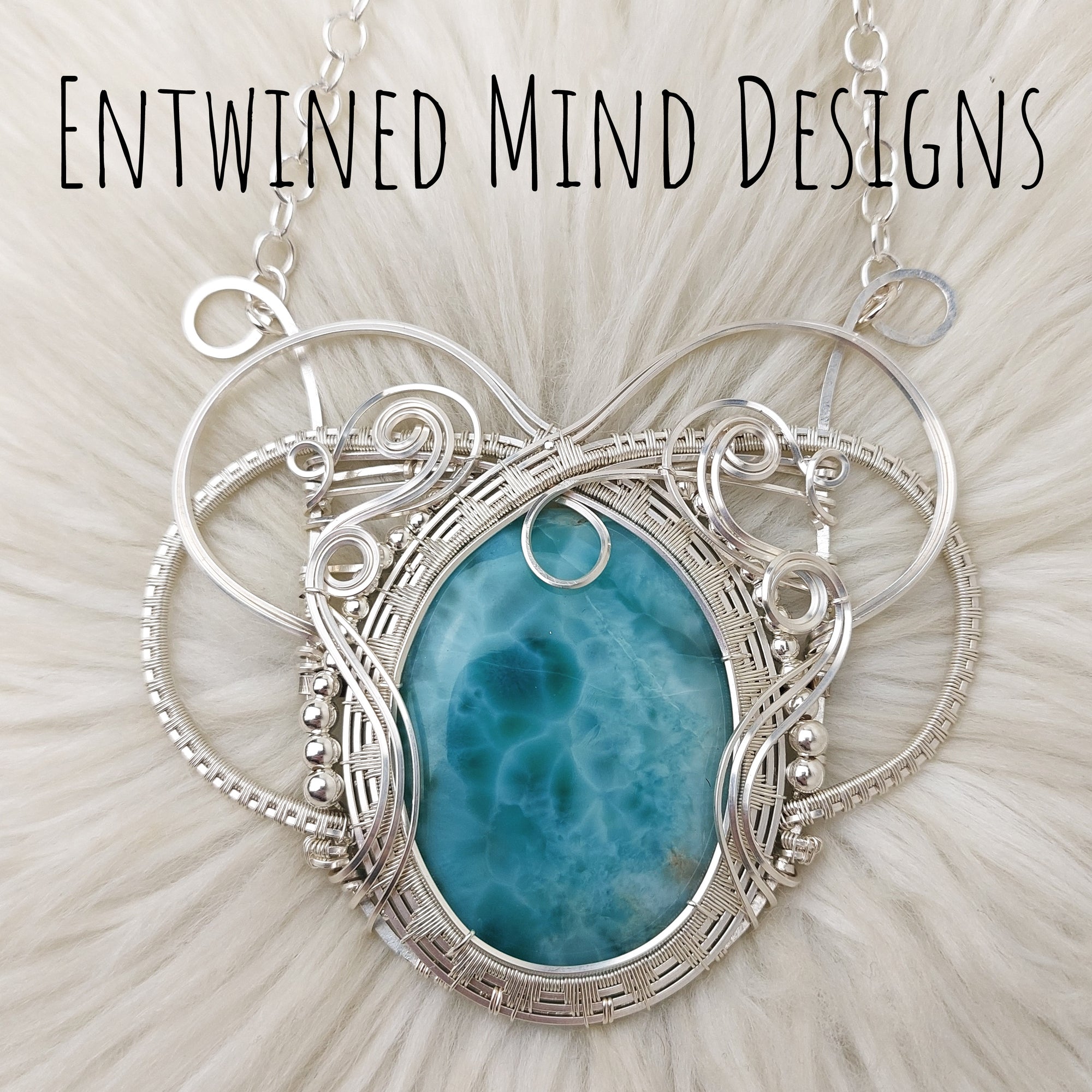 "Garden Street" Larimar and Sterling Silver Collar Necklace