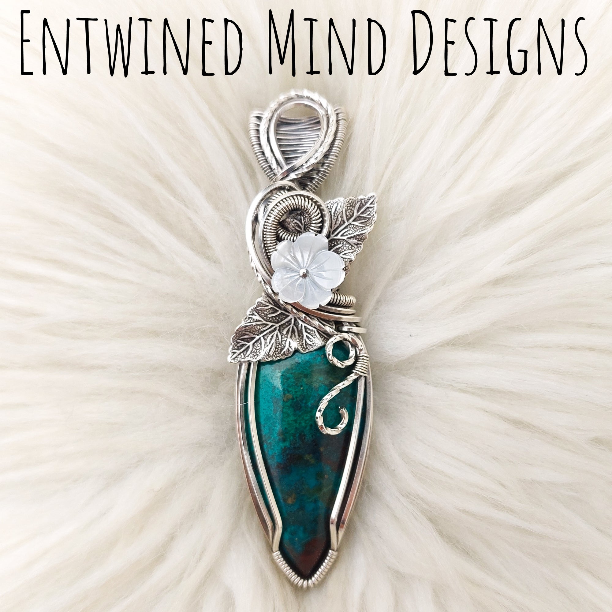 Artisan Cut Chrysocolla Statement Pendant In Sterling Silver