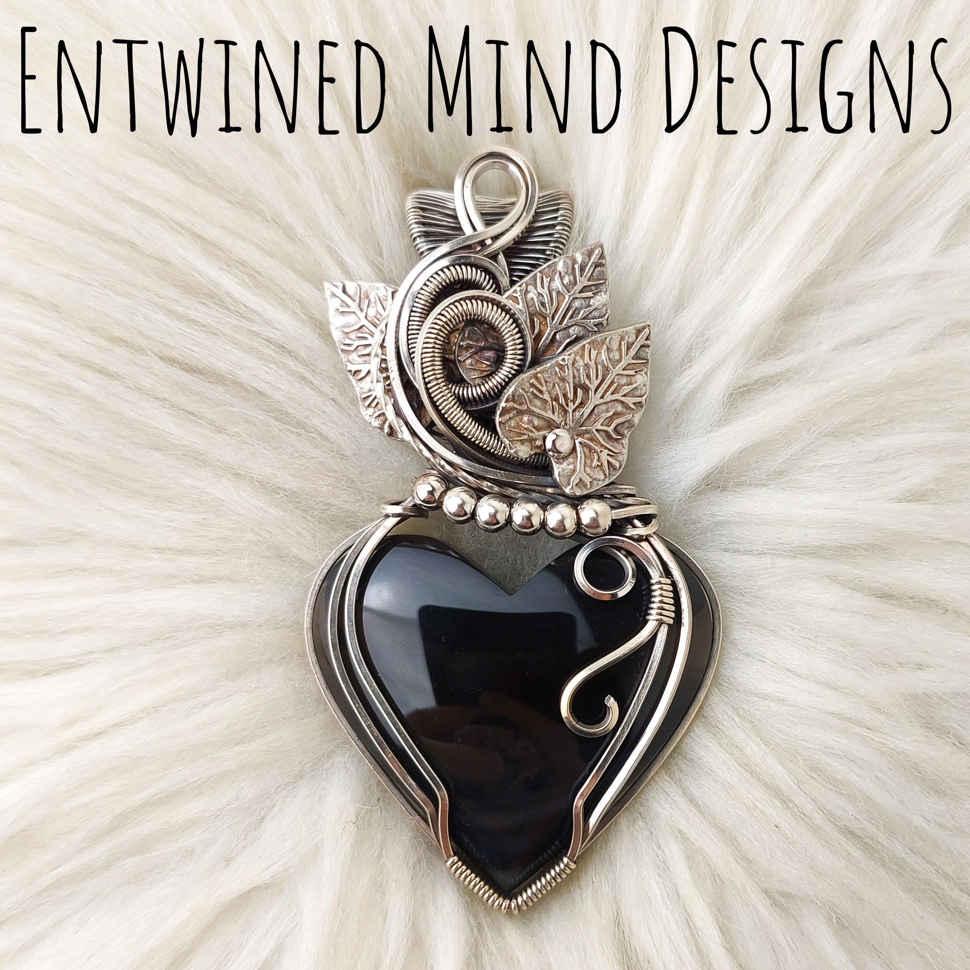 "Love Couture" Davis Creek California Obsidian and Sterling Silver Statement Pendant