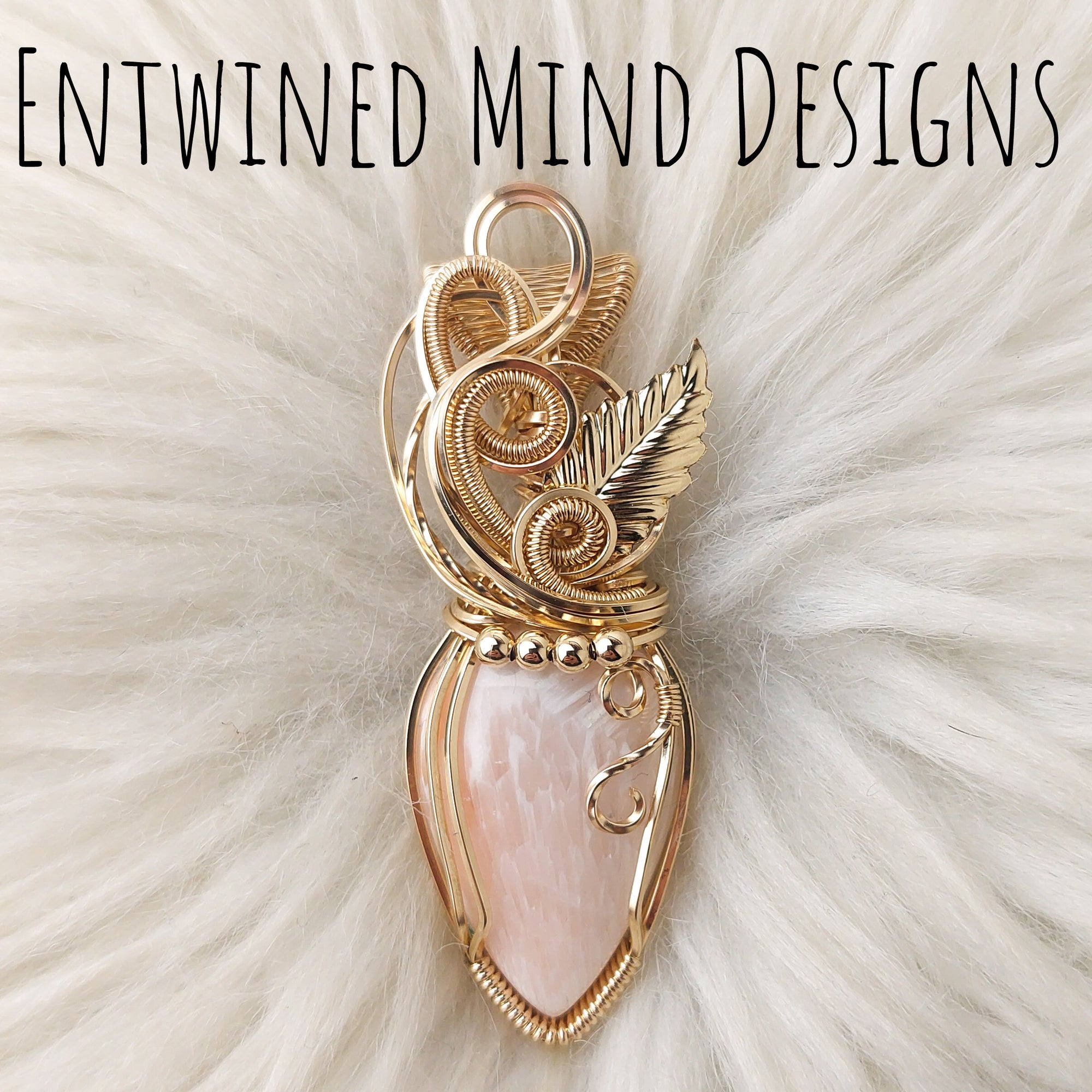 Peach Scolectie Statement Pendant In 14k Goldfill