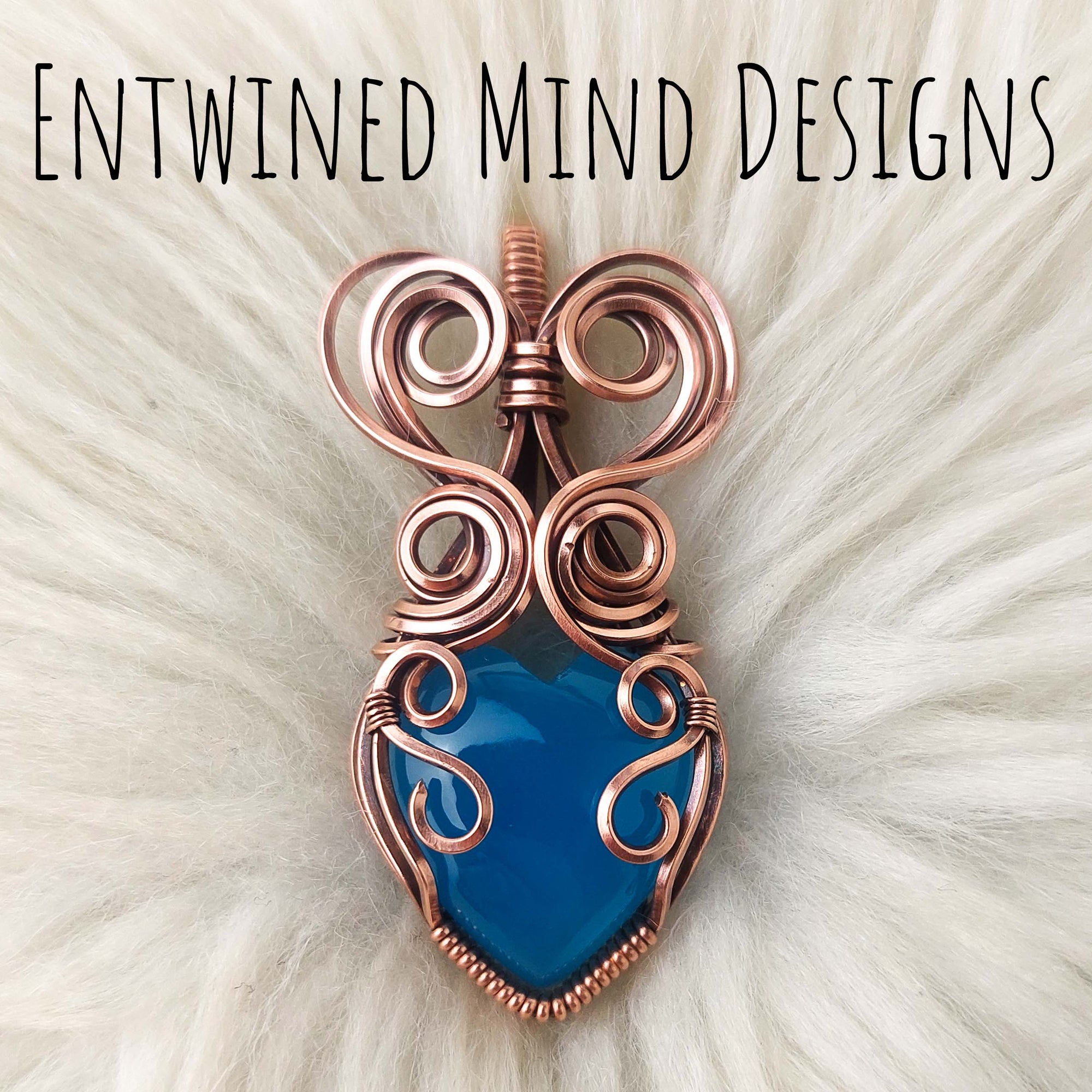 Dyed Chalcedony Copper Heart Statement Pendant