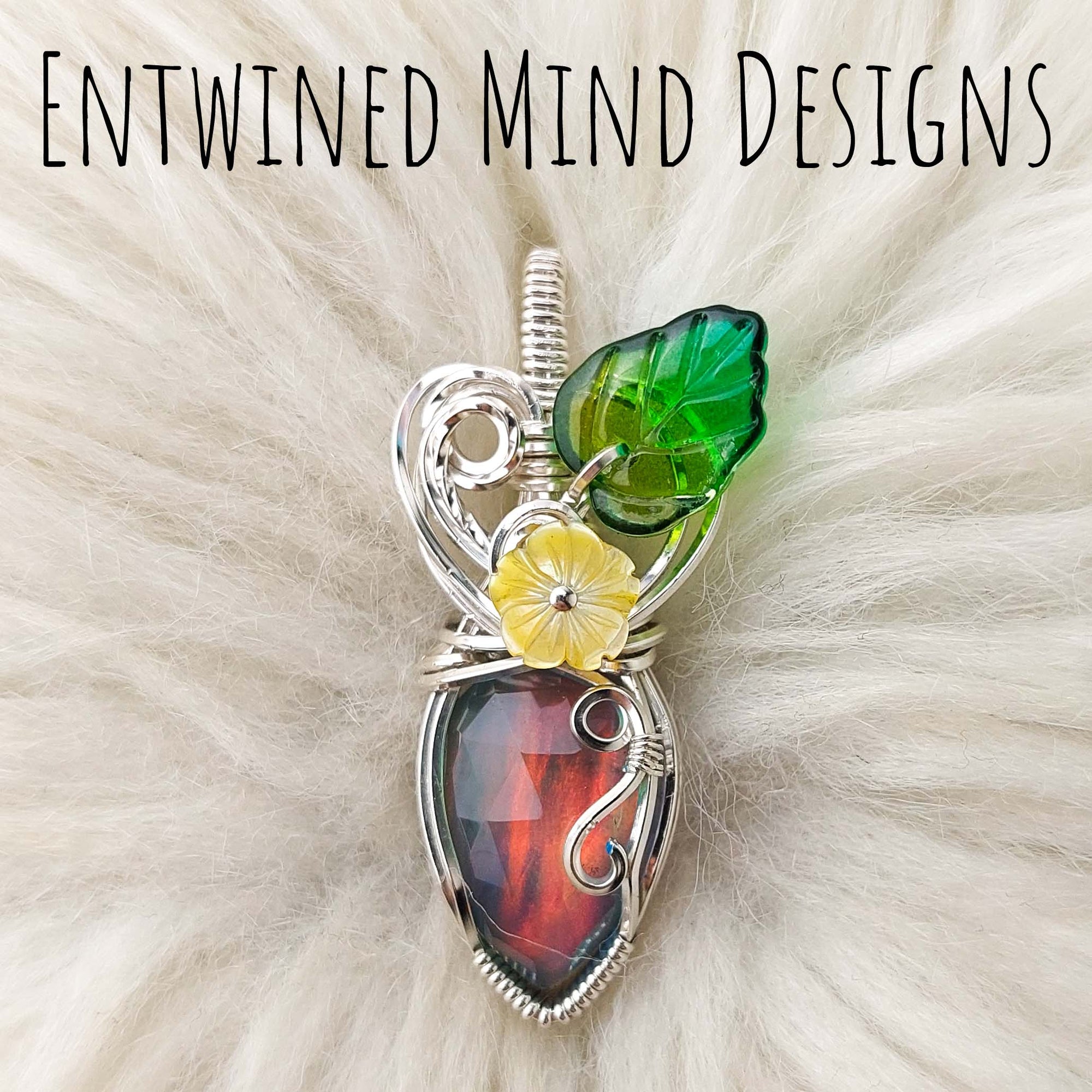 Aurora Opal and Sterling Silver Pendant