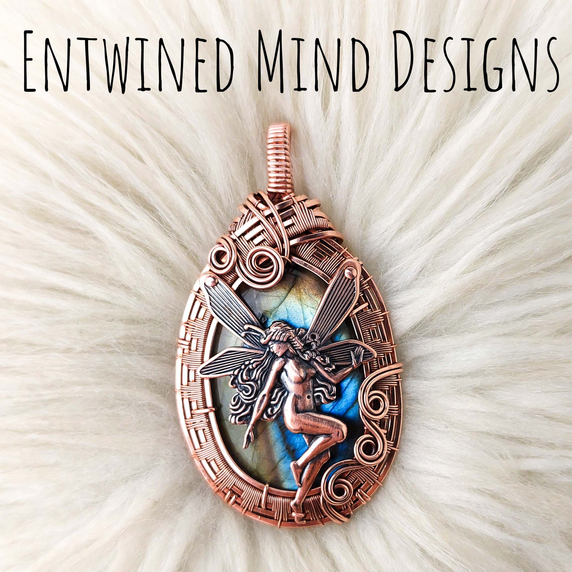 Fairy And Labradorite Copper Statement Pendant