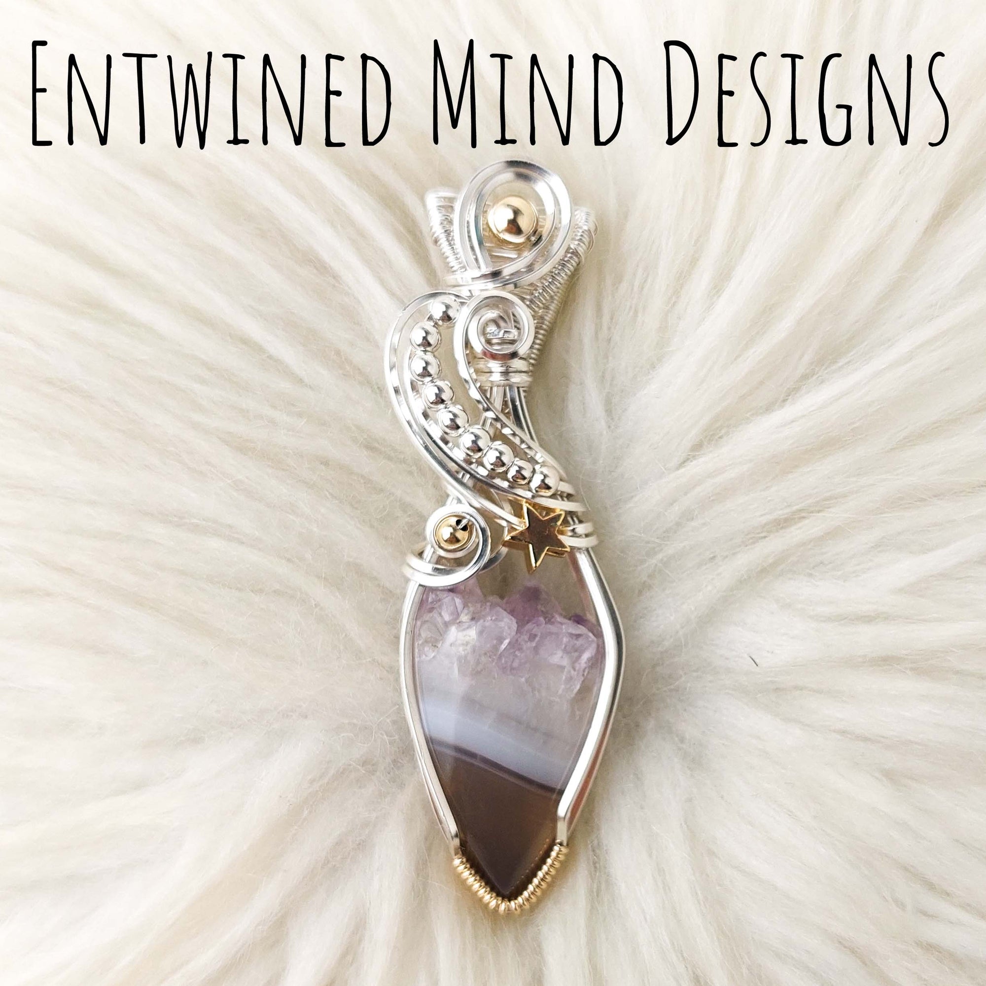 Live Edge Amethyst Statement Pendant In Sterling Silver