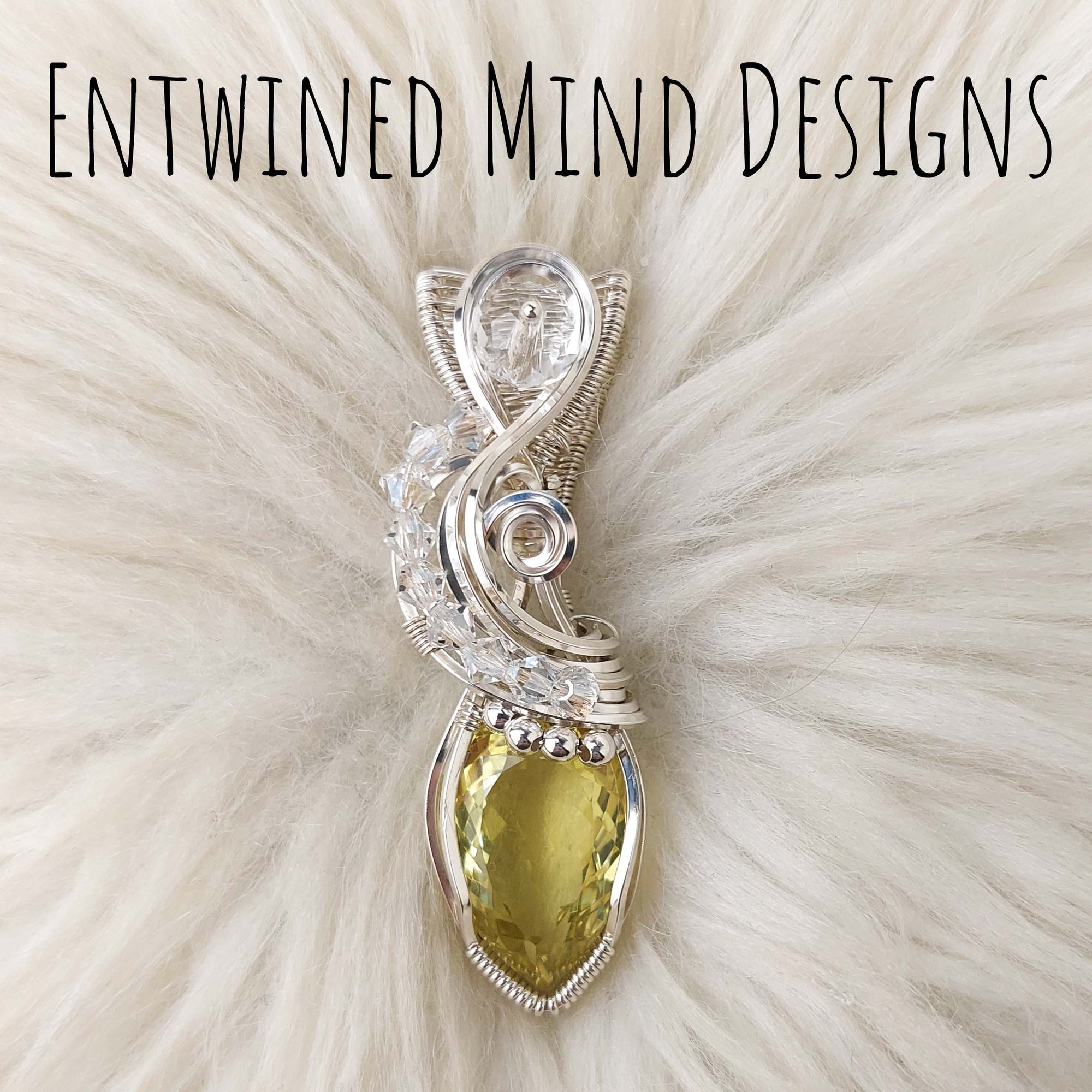 Lemon Quartz Statement Pendant In Sterling Silver