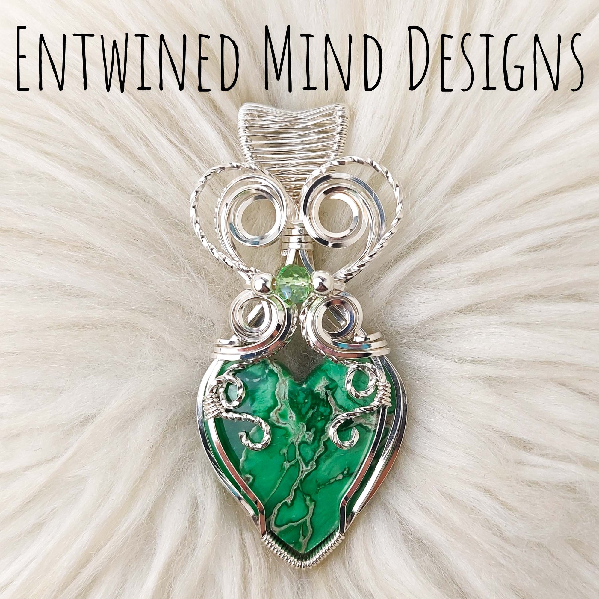 Artsan Cut Variscite And Sterling Silver Heart Pendant