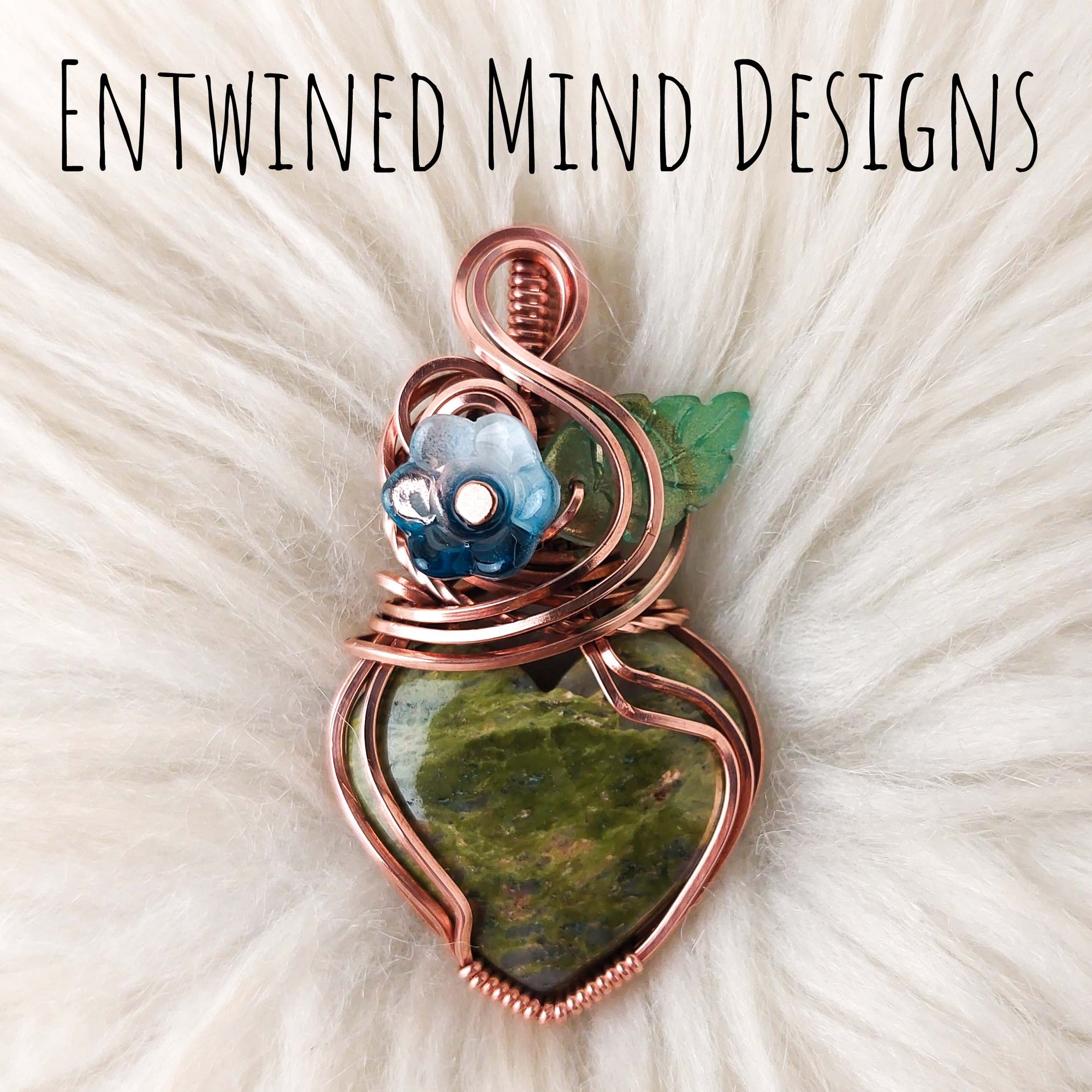 Ukanite And Copper Heart Statement Pendant