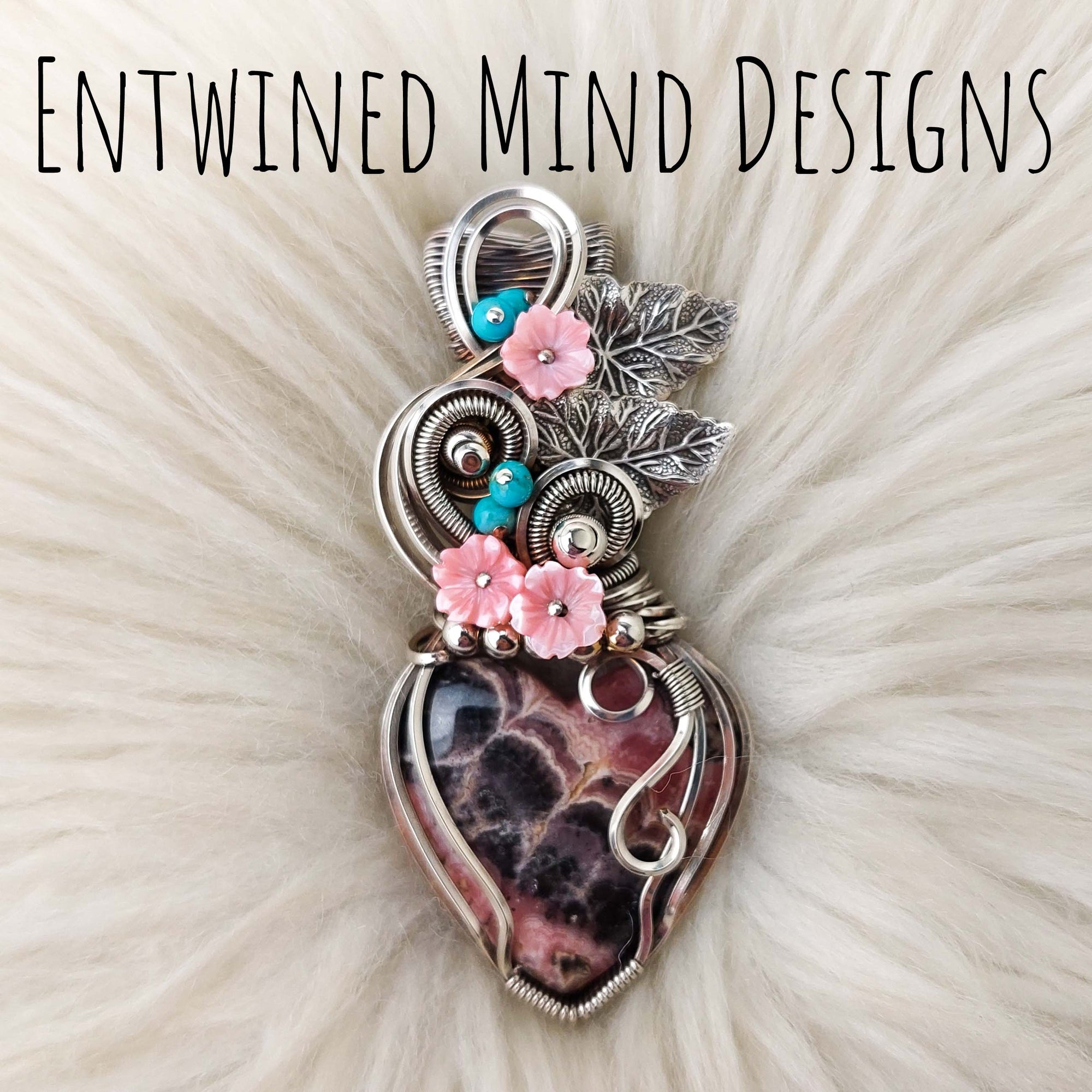 Rhodochrosite And Sterling Silver Heart Pendant