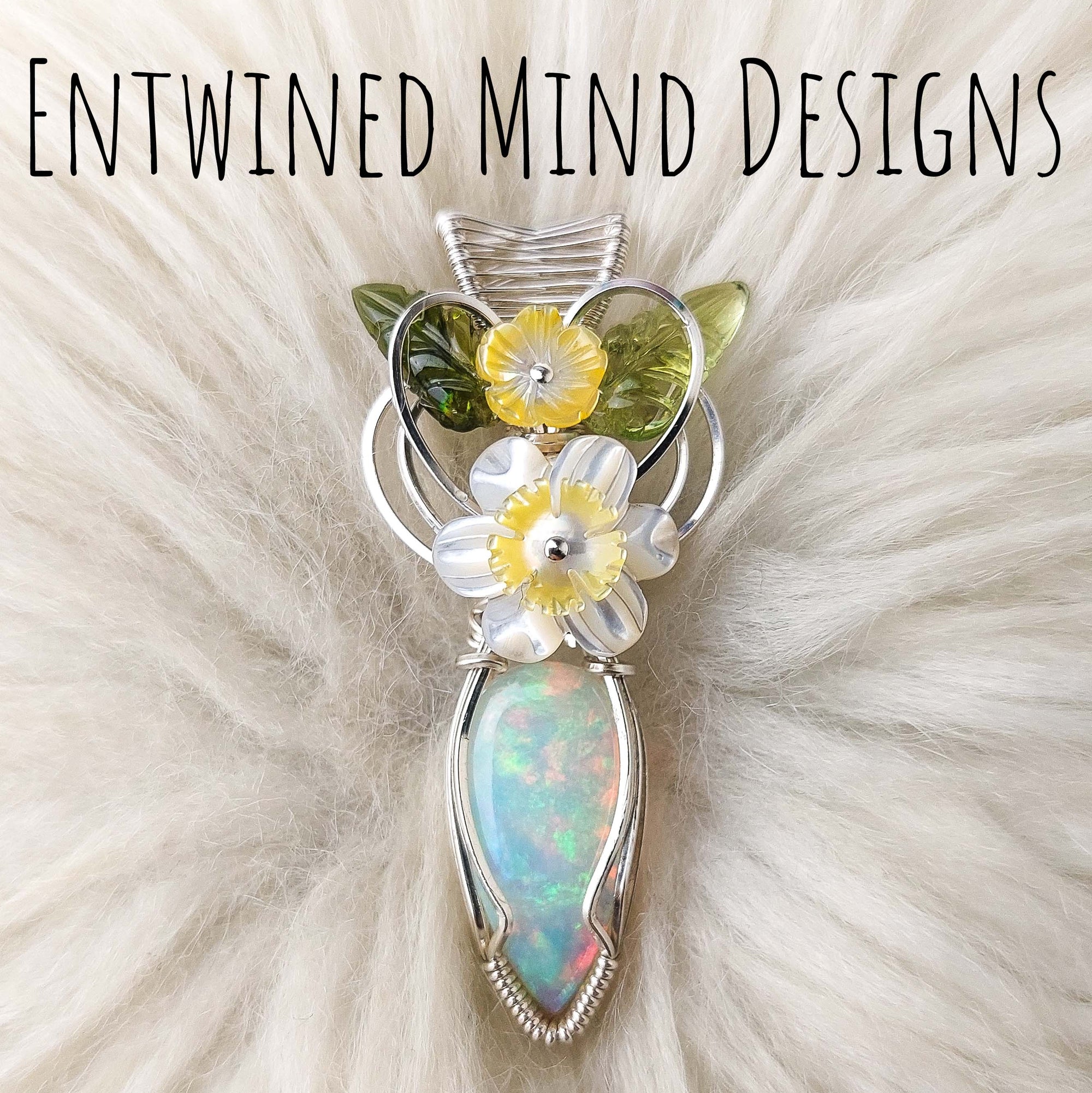 AAA 6ct Ethiopian Opal and Sterling Silver Small Pendant