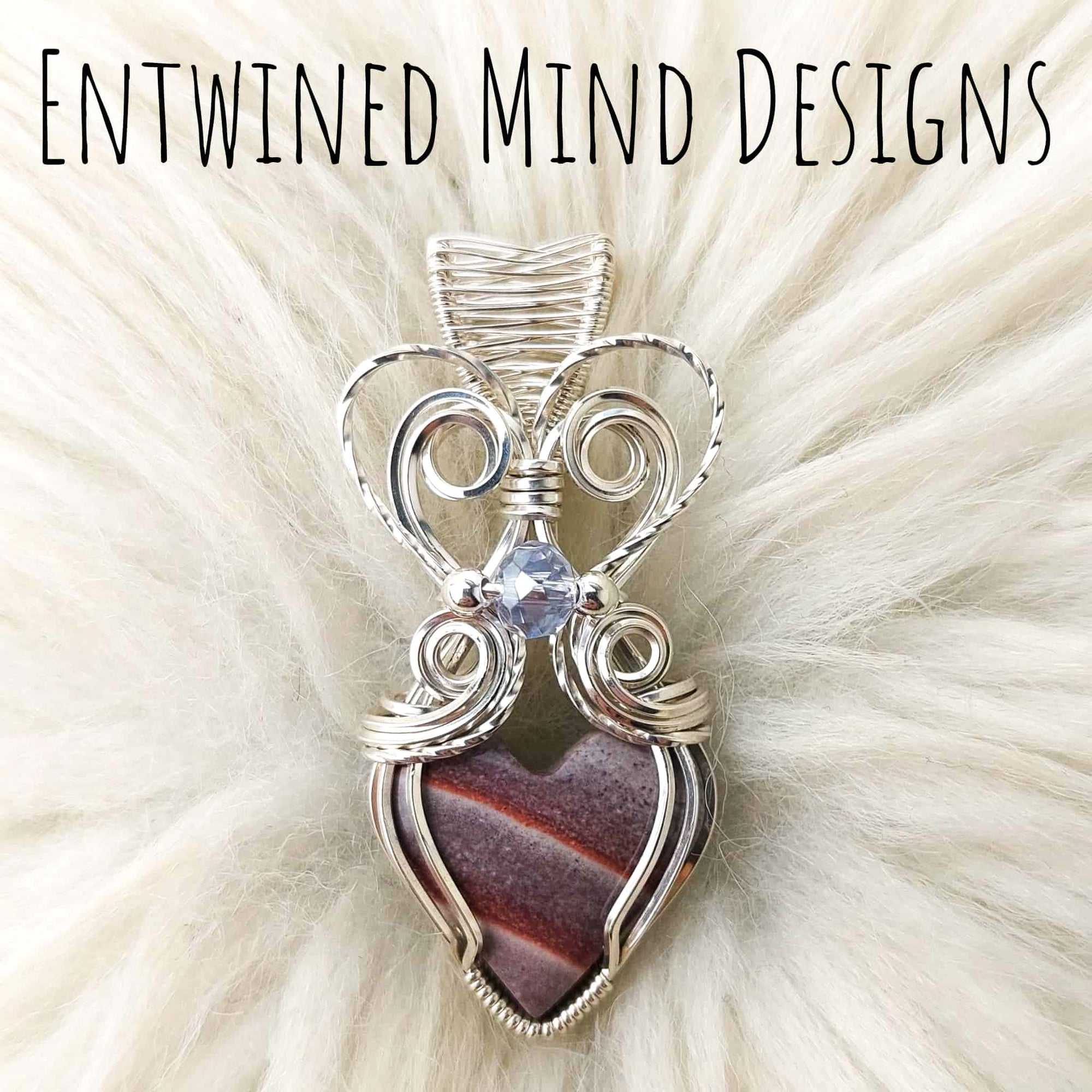 Polychrome Jasper And Sterling silver Heart Pendant