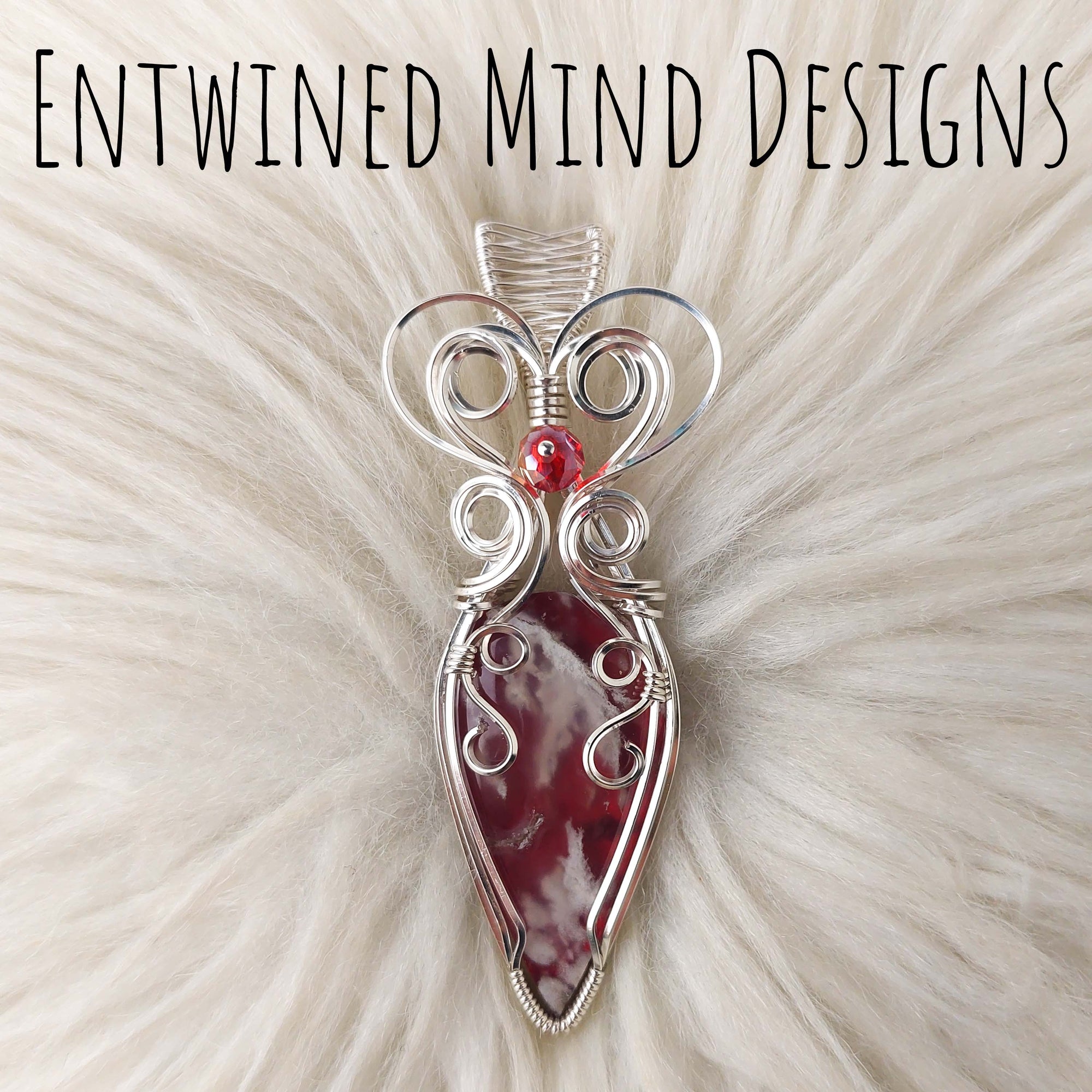 Red Aurora Plume Agate Doublet And Sterling Silver Pendant