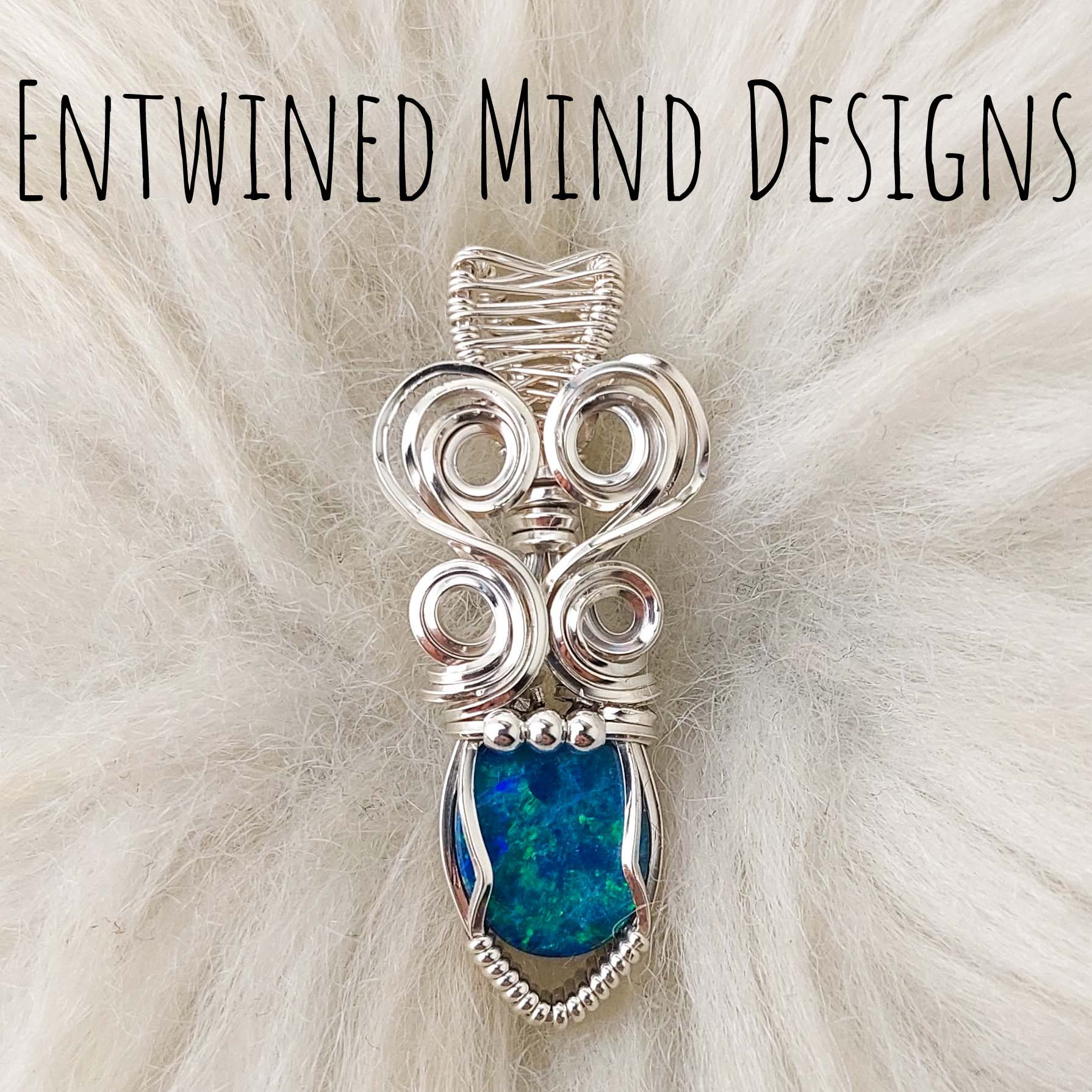 2ct Austrain Opal and Sterling Silver Small Pendant