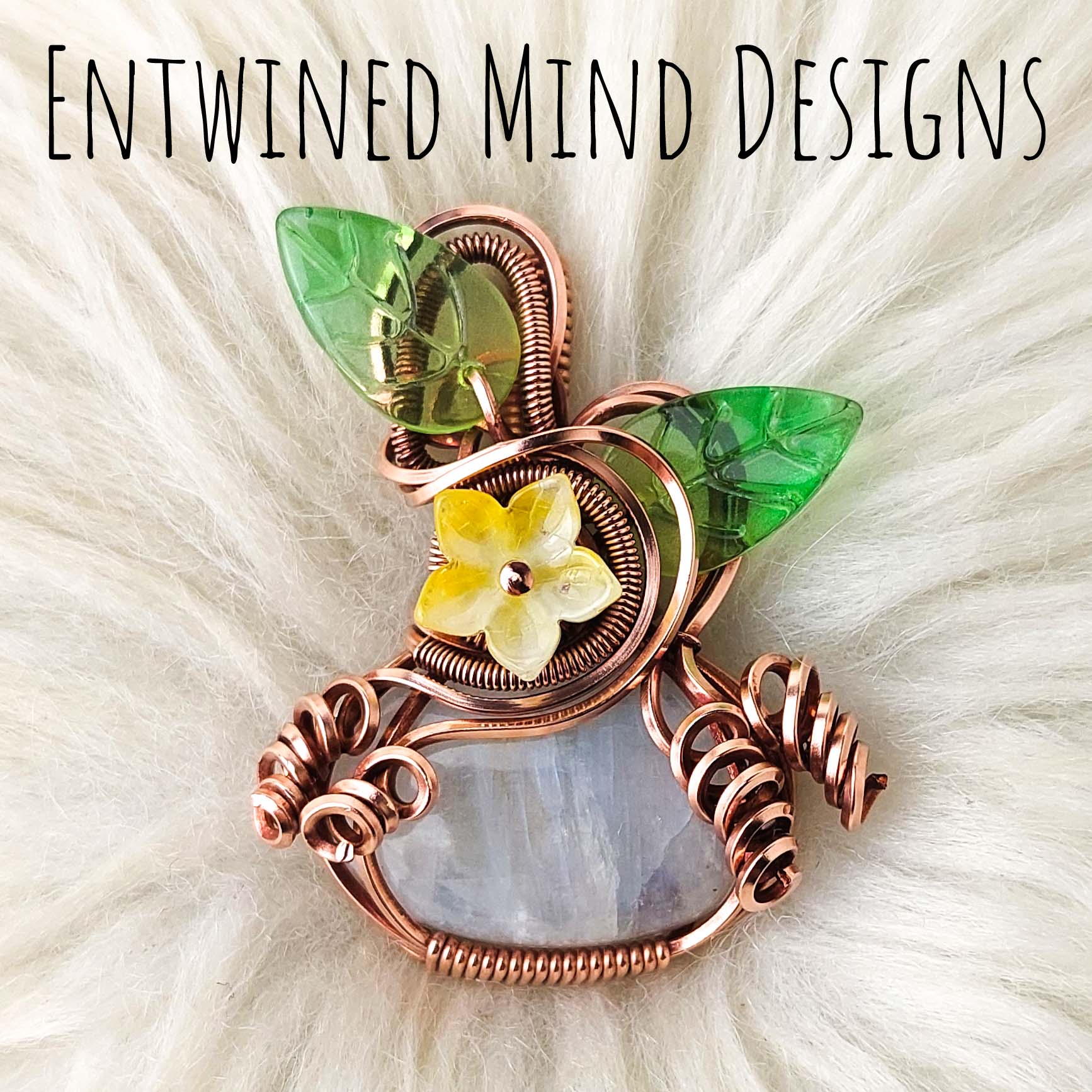 Moonstone Pumpkin Pendant In Copper