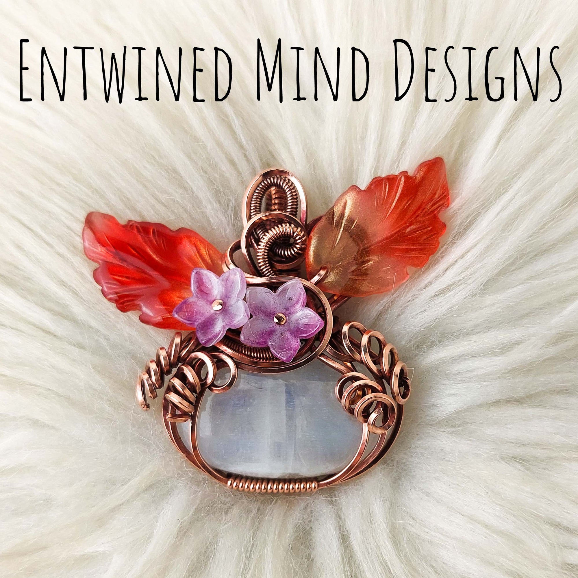 Moonstone Pumpkin Pendant In Copper