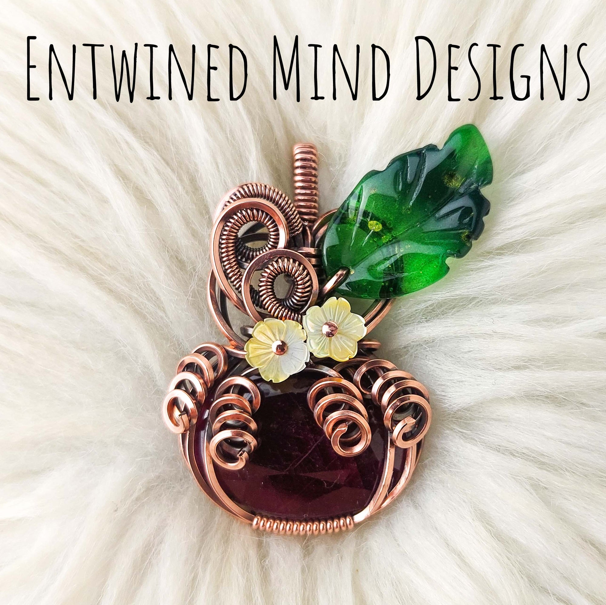 Ruby Pumpkin Pendant In Copper