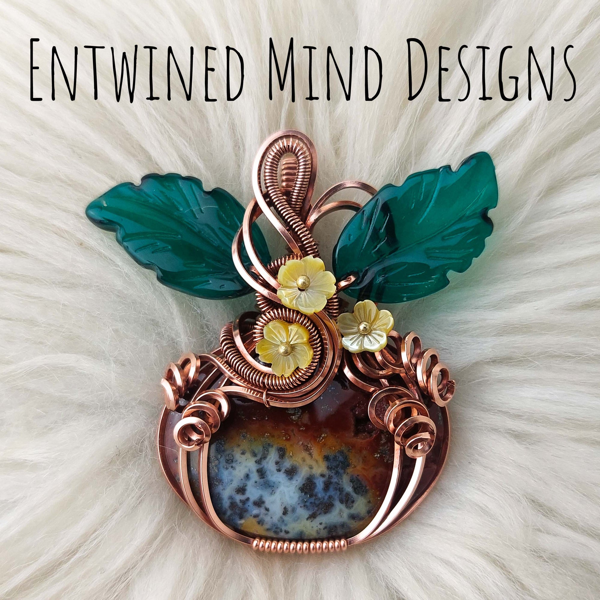 Red Marcasite Pumpkin Pendant In Copper