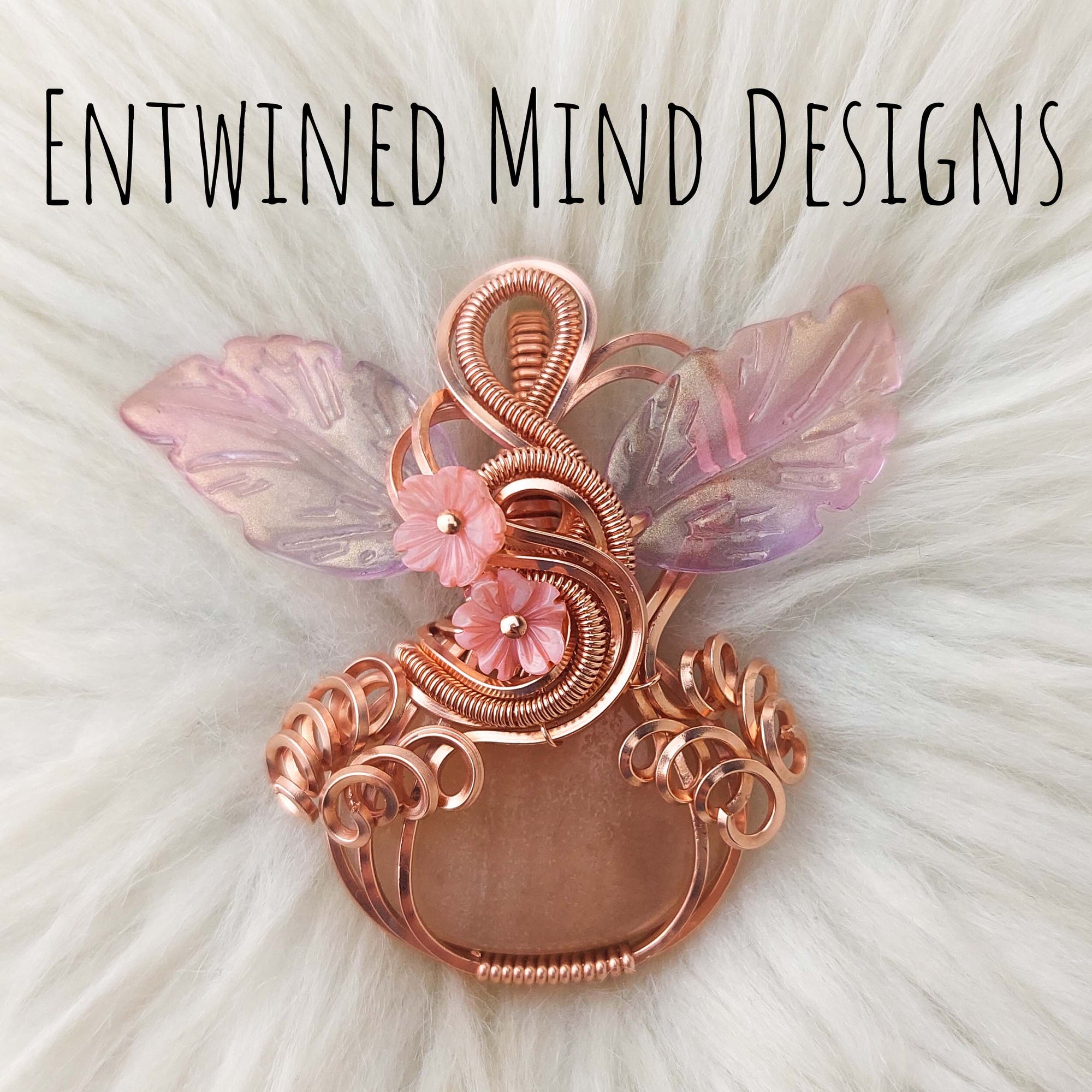 Pink Aventurine Pumpkin Pendant In Copper
