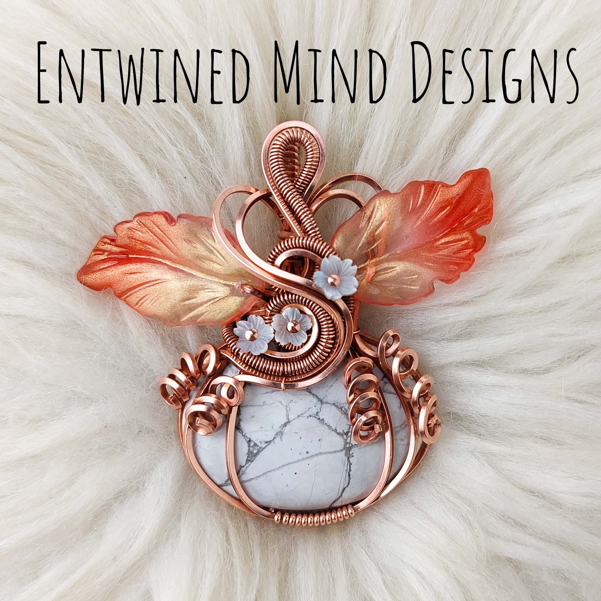 Wild Horse Magnesite Pumpkin Pendant In Copper