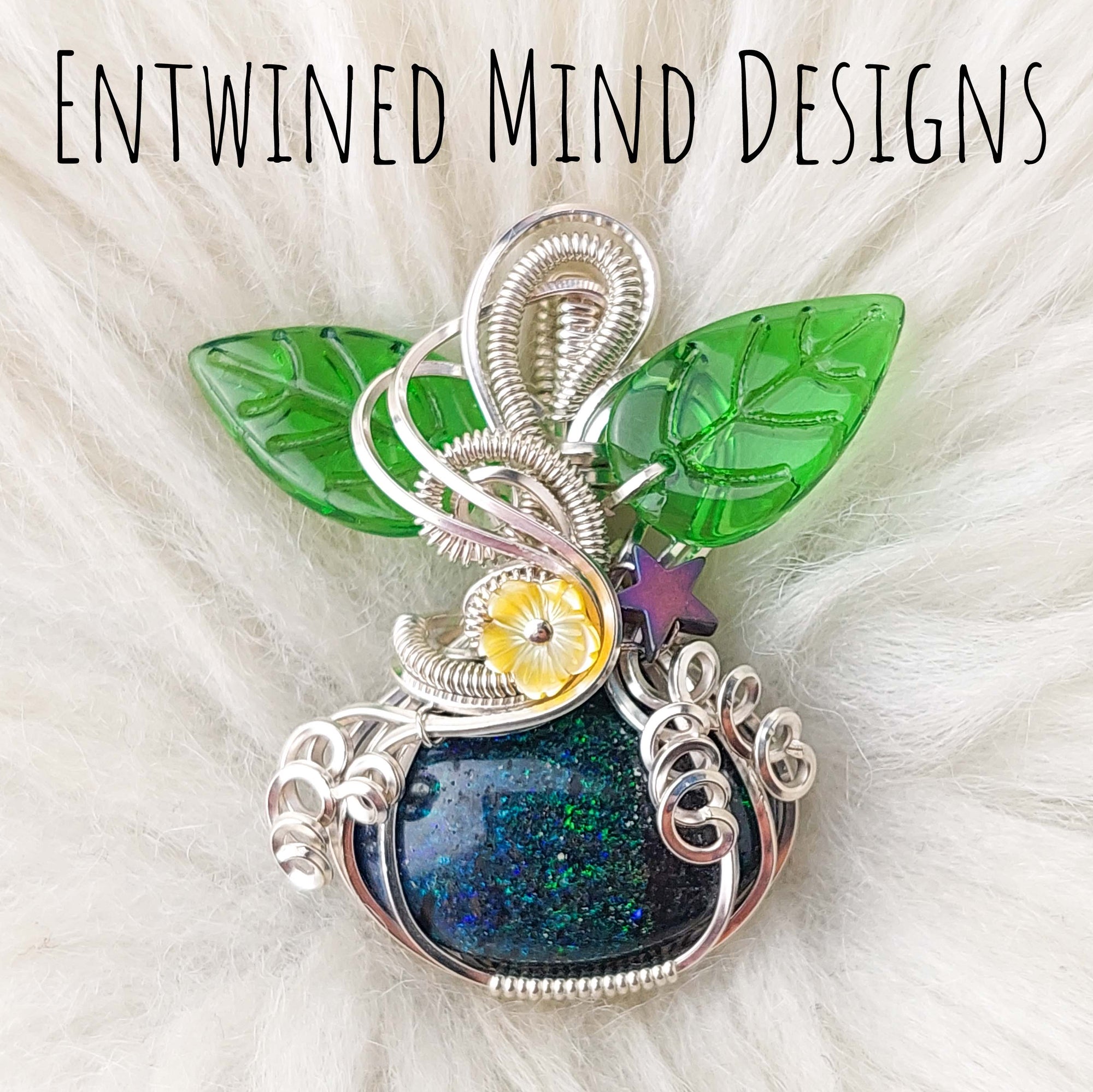 Andamooka matrix Opal Sterling silver Pumpkin Pendant