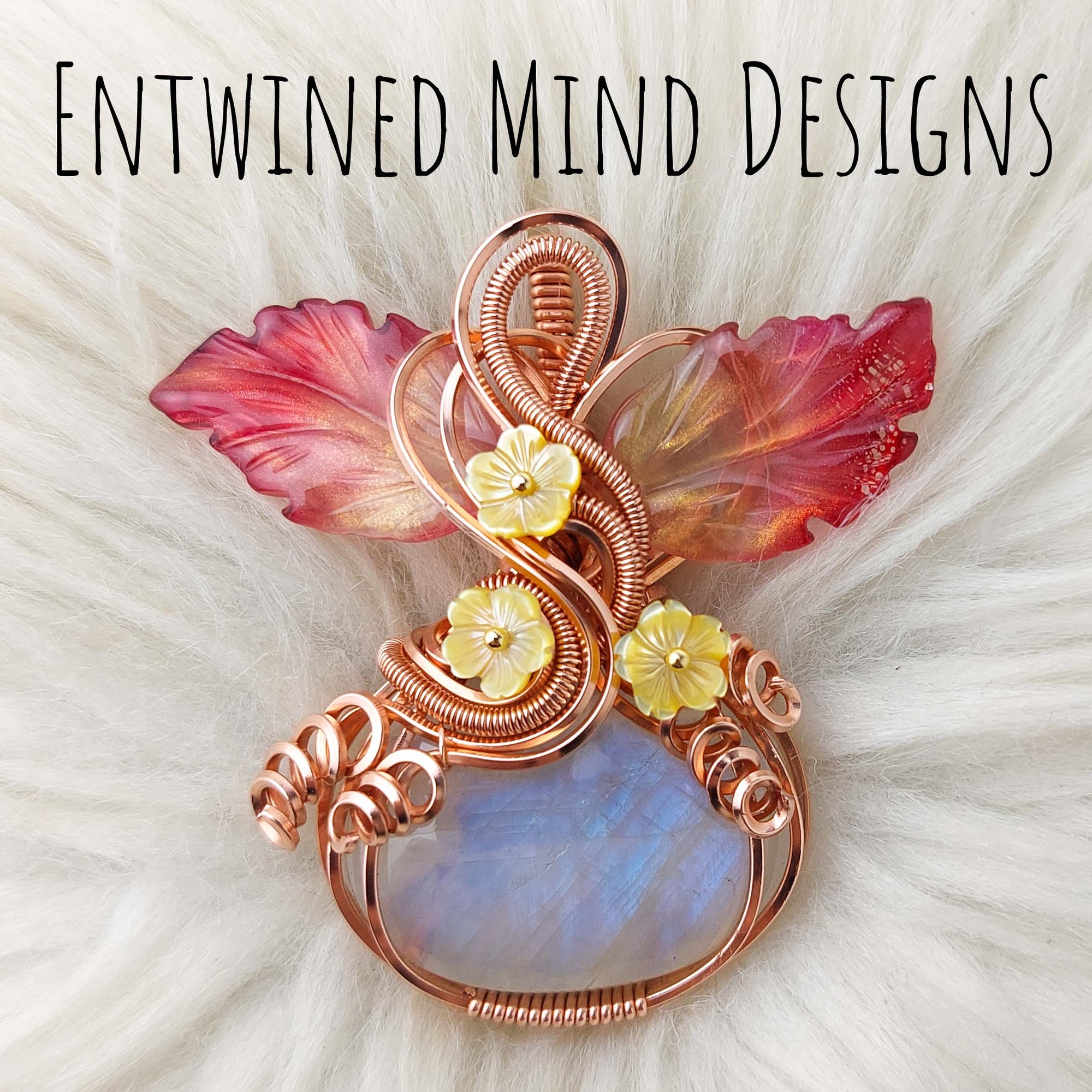 Moonstone Pumpkin Pendant In Copper