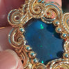 8.5 ct Lightning Ridge Black Australian Opal Set In 14k Goldfilled Pendant