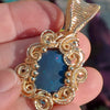 8.5 ct Lightning Ridge Black Australian Opal Set In 14k Goldfilled Pendant