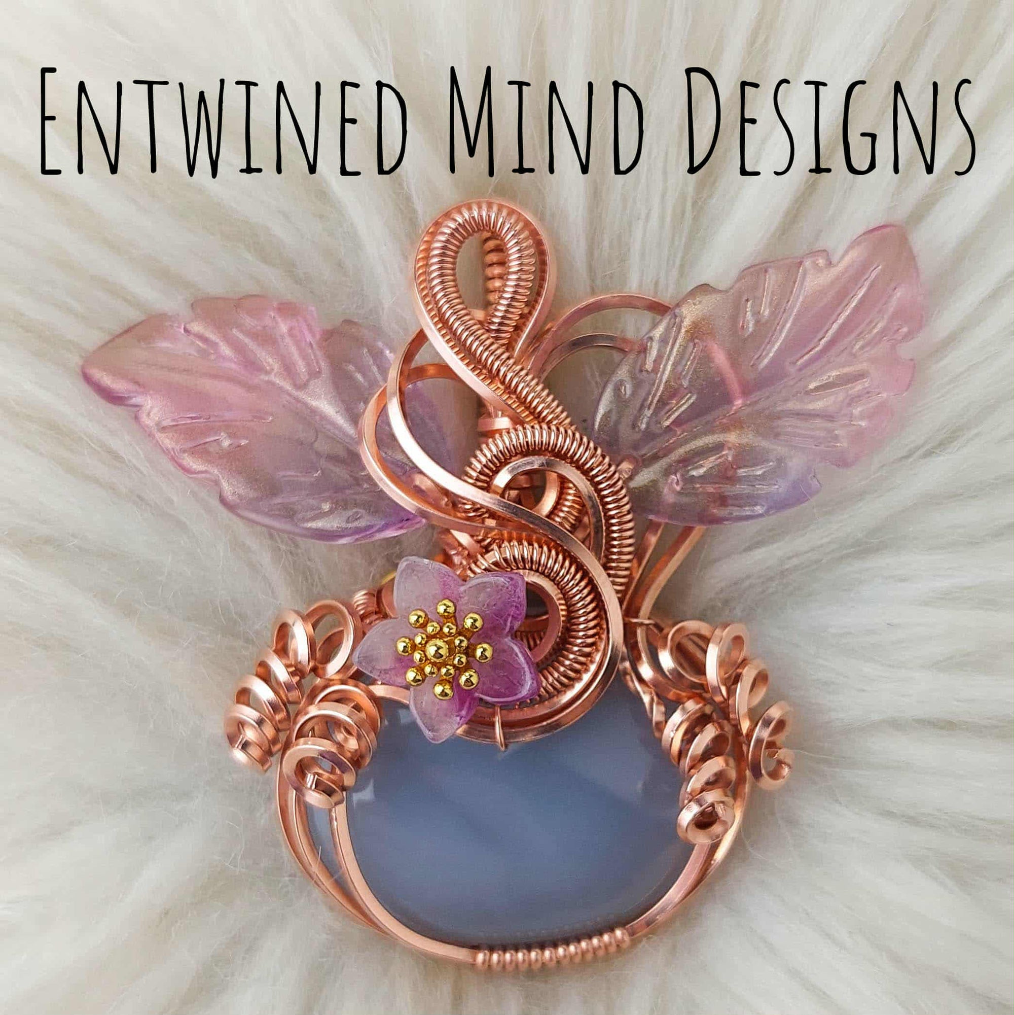 Purple Chalcedony Pumpkin Pendant In Copper