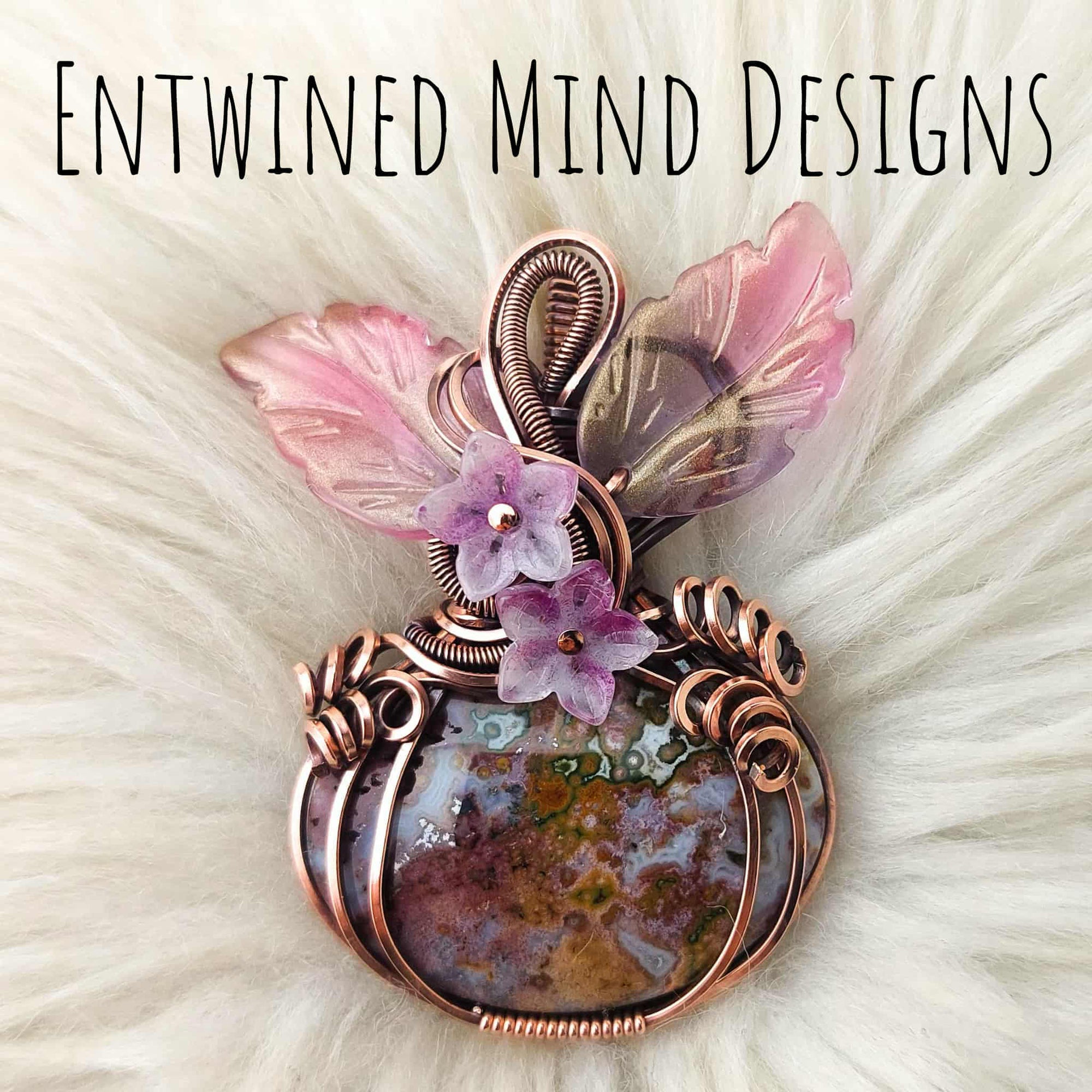 River Jasper Pumpkin Pendant In Copper