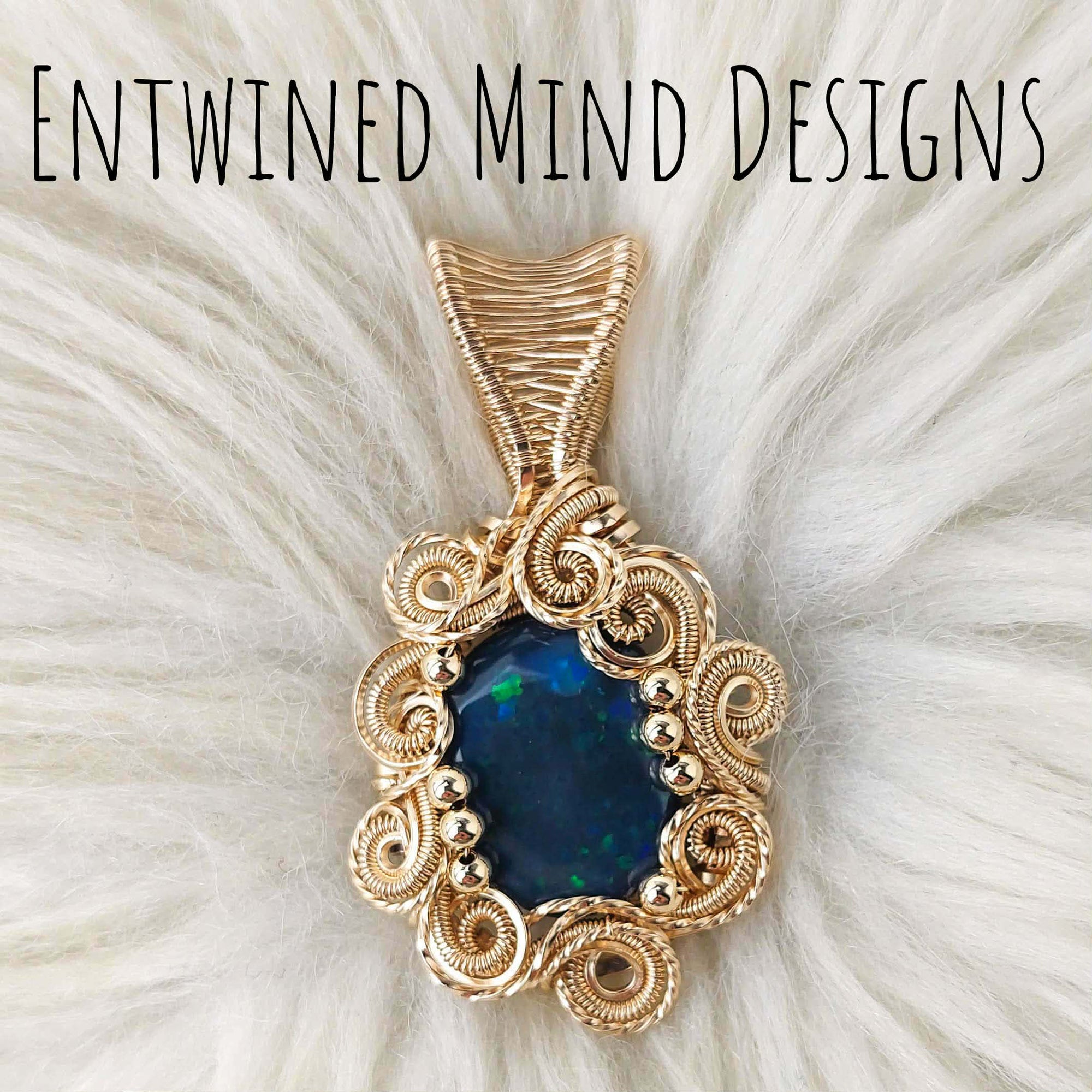 8.5 ct Lightning Ridge Black Australian Opal Set In 14k Goldfilled Pendant