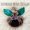 Black Onyx Pumpkin Pendant In Copper