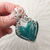 Artisan Cut Chrome Chalcedony In Sterling Silver Heart Pendant