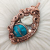 "Mother Earth" Turquoise, Bone, And Copper Statement Pendant