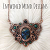 "Treasure Skull" Copper Necklace With Smoked Opals