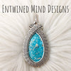 Artisan Cut White Water Turquoise And Sterling Silver Statement Pendant