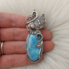 Larimar And Butterfly Statement Pendant In Sterling Silver