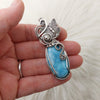 Larimar And Butterfly Statement Pendant In Sterling Silver