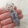 Laguna Agate Druzy Statement Pendant In Sterling Silver