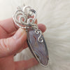 Laguna Agate Druzy Statement Pendant In Sterling Silver