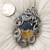 "Dragon Lair" Sterling Silver And Fossilized Palm Root Agate Statement Pendant
