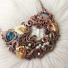 "Eden" Labradorite, Freshwater Pearl, Brass, Moonstone, And Copper Statement Necklace