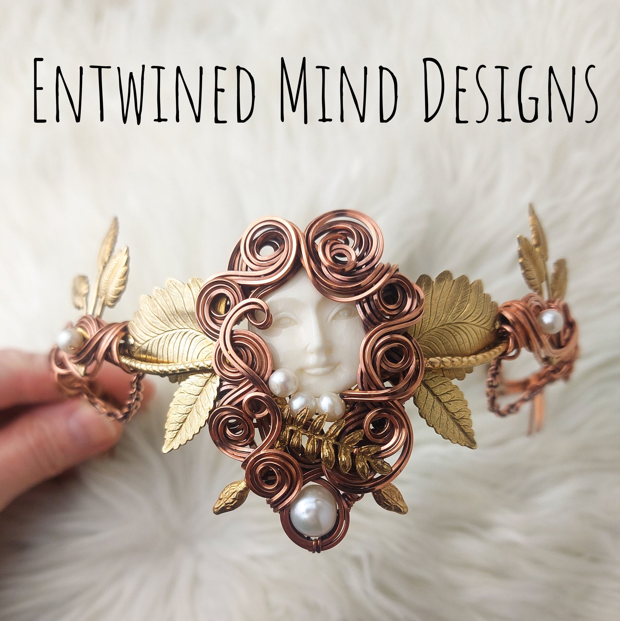 "The crown of Eden" Freshwater Pearl, Copper,  and Brass Crown