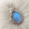 Moonstone and Opal Statement Pendant In Sterling Silver