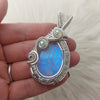 Moonstone and Opal Statement Pendant In Sterling Silver