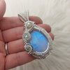 Moonstone and Opal Statement Pendant In Sterling Silver