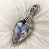 Dendritic White Opal and Sterling Silver Pendant