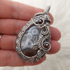 Ternate Moss Agate Sterling Silver Statement Pendant